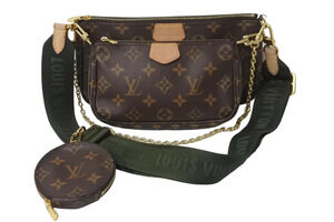 Louis Vuitton Shoulder Bag Multi Pochette Accessoires Marron Khaki Green